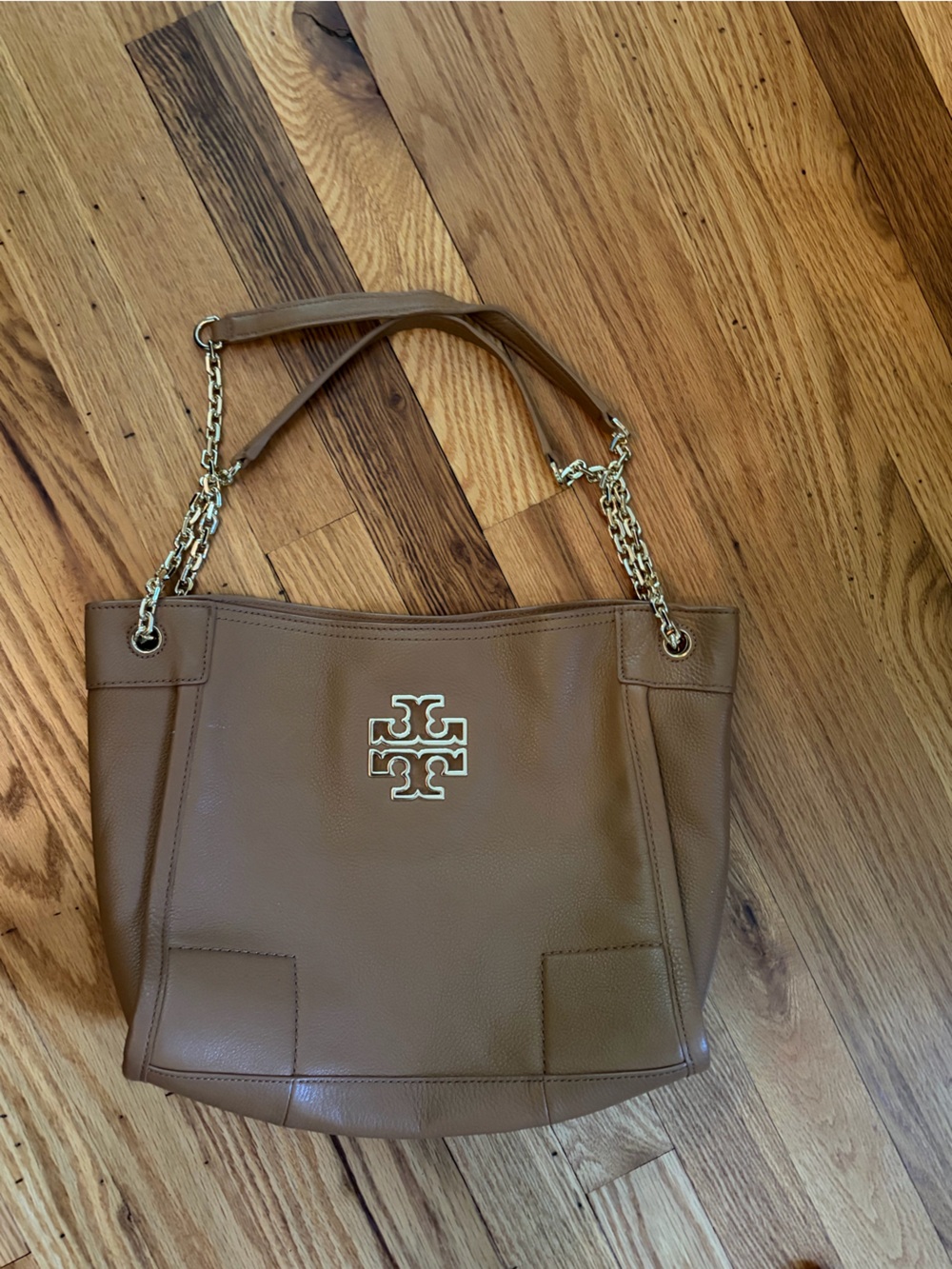 Tory Burch Tan Leather Chain-Handle Shoulder Bag